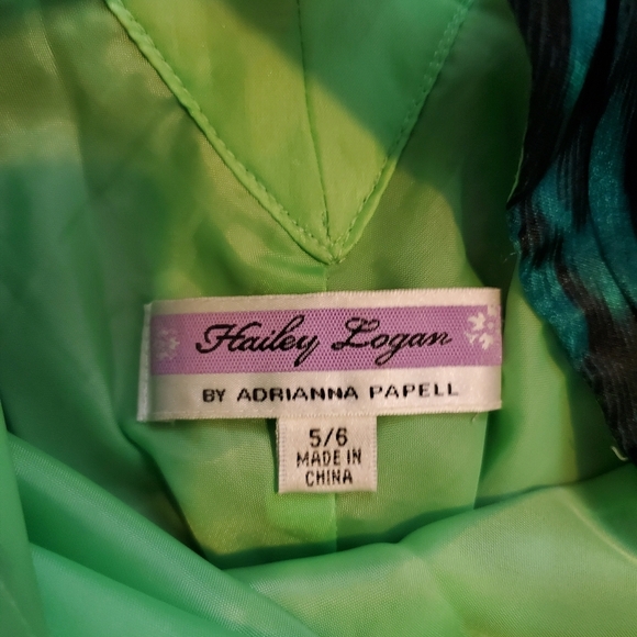 Hailey Logan by Adrianna Papell Sequin Watercolor Tropical Maxi Dress, Size 5/6 - Picture 4 of 12